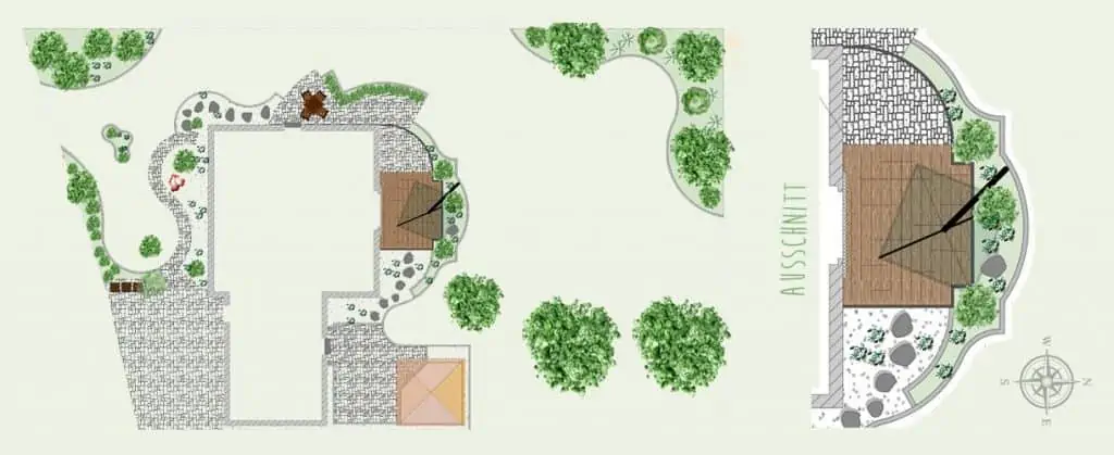 Hausgarten, Gartenplan, Außenanlagenplanung, Gartengestaltungsplan, BELLA FLORA GmbH